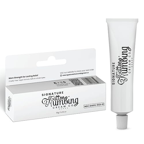 Signature Numbing Cream with 5% Lidocaine – Maximum Strength Topical Anesthetic for Pain Relief, Burn, Itching – Local and Anorectal Uses - Best Hemorrhoid Treatment (Signature Tattoo Cream 10g)