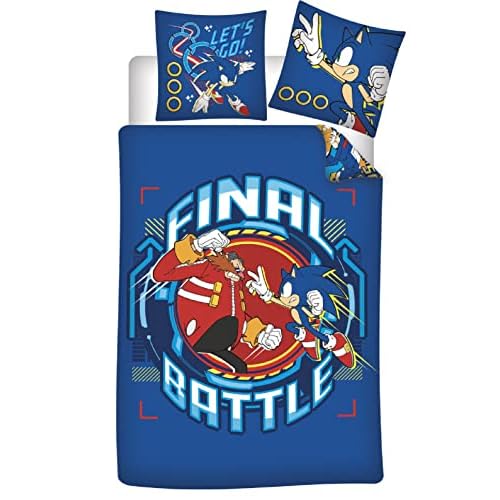 AYMAX Sonic The Hedgehog Wende Bettwäsche Set 135 x 200 cm 100% Baumwolle