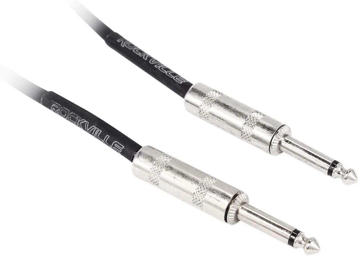 Rockville (12) RCGT3B 3フィート 1/4インチ TS to 1/4インチ TS 計器ケーブル - ブラック 1