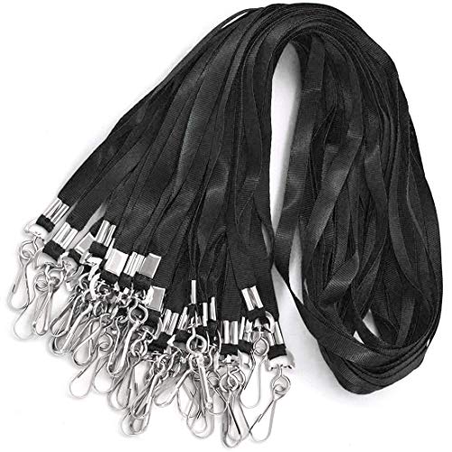 Bird Fiy Bulk Lanyards for Id Badges 50Pack Nylon Neck Flat Lanyard for Name Tag Badge Id Card