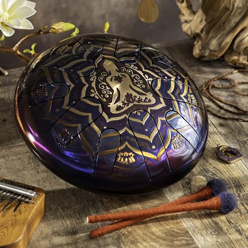 Tambor de lengua de acero 12” BUDDHA, 10 notas, A menor 432Hz miniatura 3