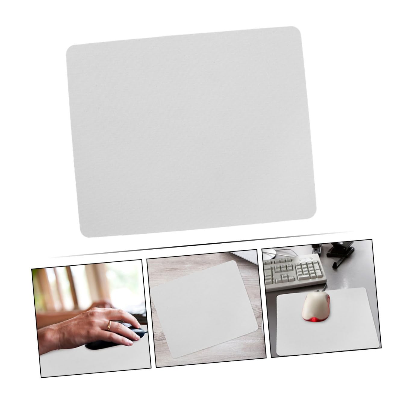 Tappetino Mouse per Sublimazione Bianco 20 Pezzi in Gomma | Festa Scuola Decor, Desktop e Keyboard, per Working e Gaming, Design DIY Blank