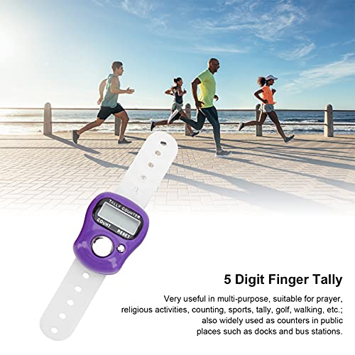 Acouto Lap Counter For Swimming Electric Finger Counter With Resettable 5 Digit Lcd Hand Tally Counter For Praying And Walking Abs+Siliconelt Swimming Lap Counter Finger Counter (Purple) - Image 4