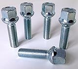 Radius Sitz Set von 5 Legierung Radschrauben M12 x 1,5 Gewinde 40 mm lang, Radius Sitz, 17-mm-passend für Mercedes
