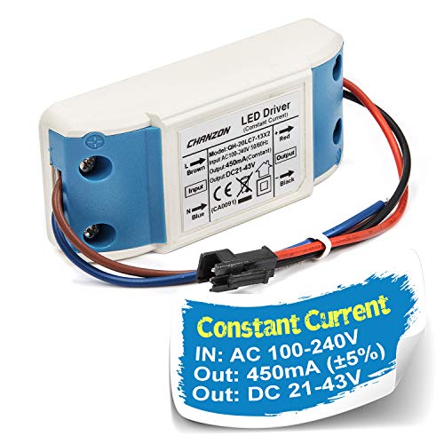 Image of Chanzon LED Driver 450mA (Constant Current Output) 21V-43V (Input 85-277V AC-DC) (7-13) x2W Power Supply 450 mA Lighting Transformer Drivers for High Power COB Light Lamp Bulb (Plastic Case)