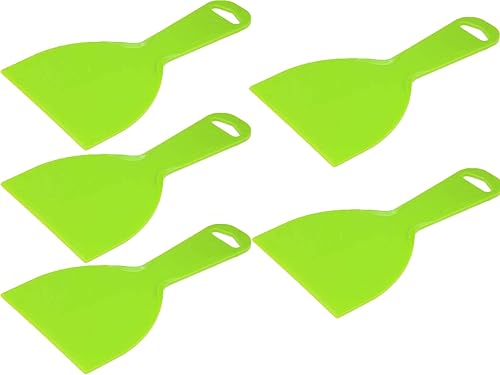 Sinyiol 5 raspadores de masilla flexibles de plástico de 4 pulgadas, esparcidor desechable, herramienta de raspador de pintura de plástico flexible