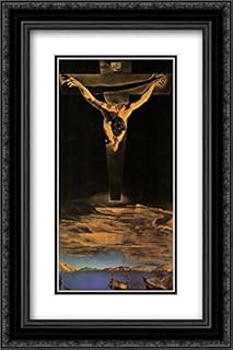 Christ of St. John of the Cross, c.1951 2x Matted 15x18 Black Ornate Framed Art Print by Salvador Dali