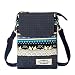 Cell Phone Purse Wallet Canvas National Style Women Small Crossbody Purse Bags(Blue)