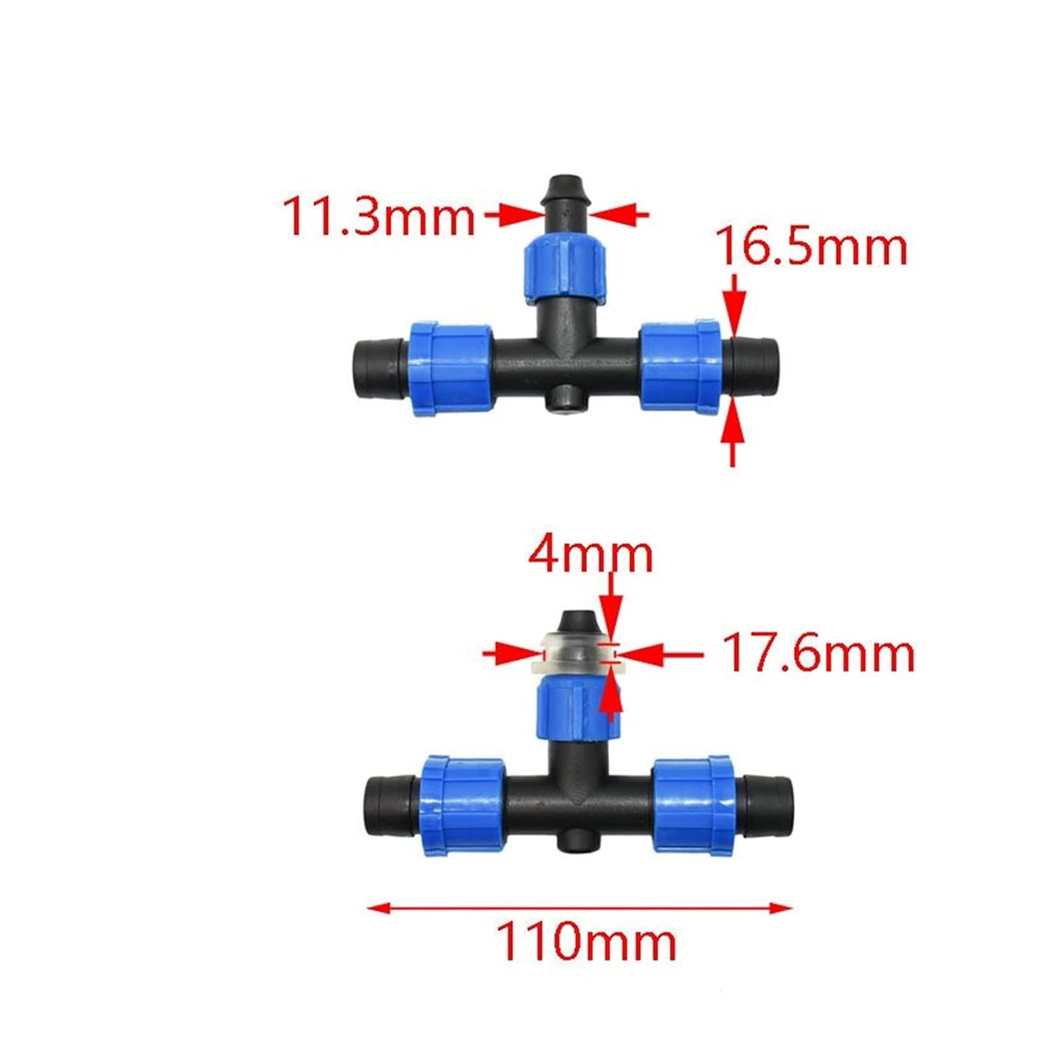 Garden Drip Irrigation System Accessories Greenhouse 16 Mm Drip Irrigation Belt With Three-way Water Divider Irrigation Drip Irrigation Belt With Three-way Two-way Connector Screw Lock Nut 20 Pi