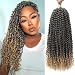 7 Packs Passion Twist Hair 18 Inch Water Wave Synthetic Braids for Passion Twist Crochet Braiding Hair Goddess Locs Long Bohemian Locs Hair (22Strands/Pack, T27#)