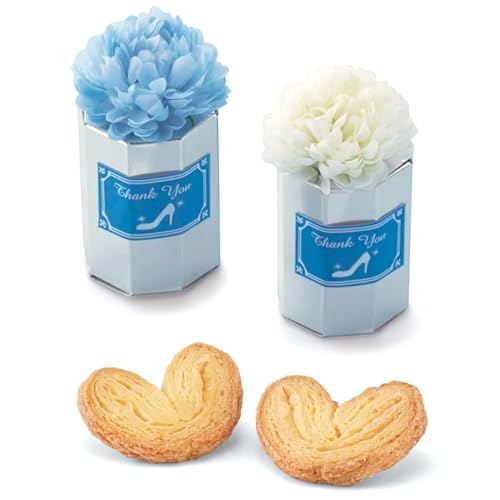 ガラスの靴ラベル プチギフト ハートミニ パイ 2枚入り 1個 ※お花のカラーは選べません 結婚式 披露宴 プリンセスウェディング シンデレラ 幸せのサムシングブルー