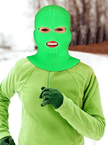 Image of SATINIOR 3 Holes Ski Mask Full Face Cover Outdoor Balaclava Winter Knitted Neck Gaiter for Halloween Sports Cycling