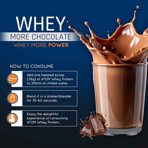 Image of AS-IT-IS ATOM Whey Protein 500g | 27g protein | Isolate & Concentrate | Double Rich Chocolate | USA Labdoor Certified | With Digestive Enzymes for better absorption
