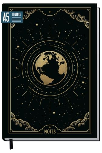 Notizbuch A5 liniert New Adventures von Trendstuff by Häfft - 124 Seiten, 62 Blatt - ideal als Tagebuch, Journal, Ideenbuch, Schreibheft - nachhaltig & klimafreundlich