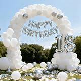 QIFU 100 szt. balonów urodzinowych z helem białe balony ślubne modelowane białe balony ślubne dekoracje na przyjęcie urodzinowe przyjęcie dla płci ujawniającej przyjęcie dla dzieci, białe przyjęcie 12
