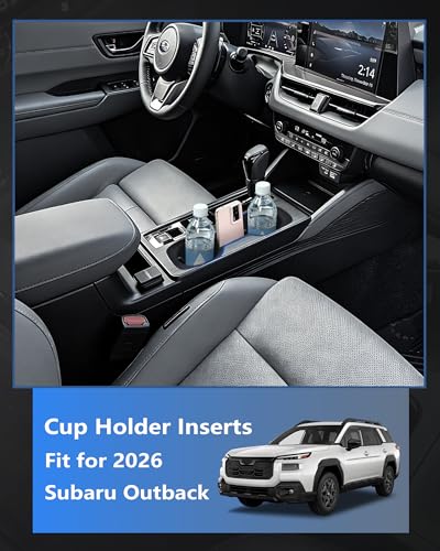 Image of Cup Holder Inserts for 2026 Subaru Outback Accessories, Non-Slip Silicone Center Console Protector Organizer to Prevent Spills & Scratches for Outback Interior Accessories