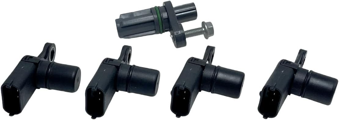 4PCS Camshaft Position Sensor 12615371 and 1PCS Crankshaft Position Sensor 12615626 Compatible with Enclave STS XTS Camaro Caprice Colorado Equinox Impala Malibu Traverse Acadia Canyon Terrain