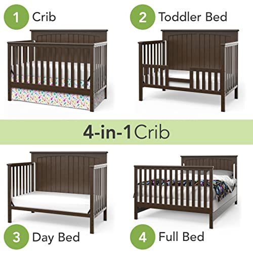 Child Craft Sheldon 4-In-1 Convertible Crib, Baby Crib Converts To Day Bed, Toddler Bed And Full Size Bed, 3 Adjustable Mattress Positions, Non-Toxic, Baby Safe Finish (Slate) #TOP2