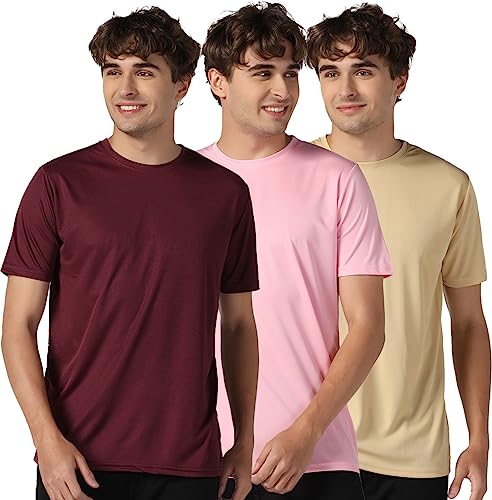 Image of INKKR Men's Short Sleeve Round Neck Dry Fit Multicolor T-Shirt Combo