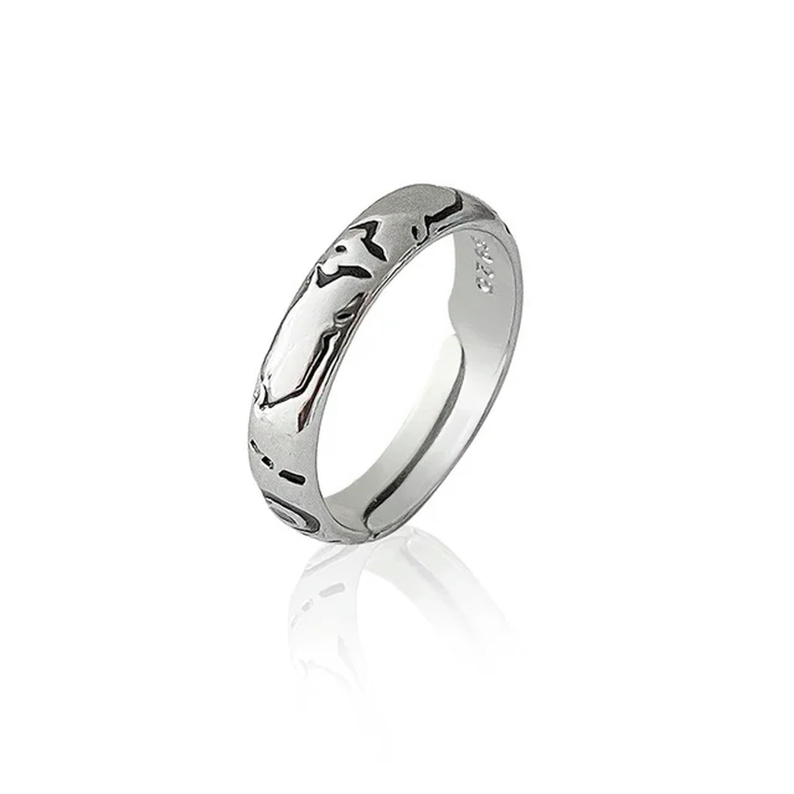XJruixi Anime Rings Silver Color Adjustable Unisex Ring Dark Wind Cosplay Props Jewelry for Men Women Christmas Party Gift