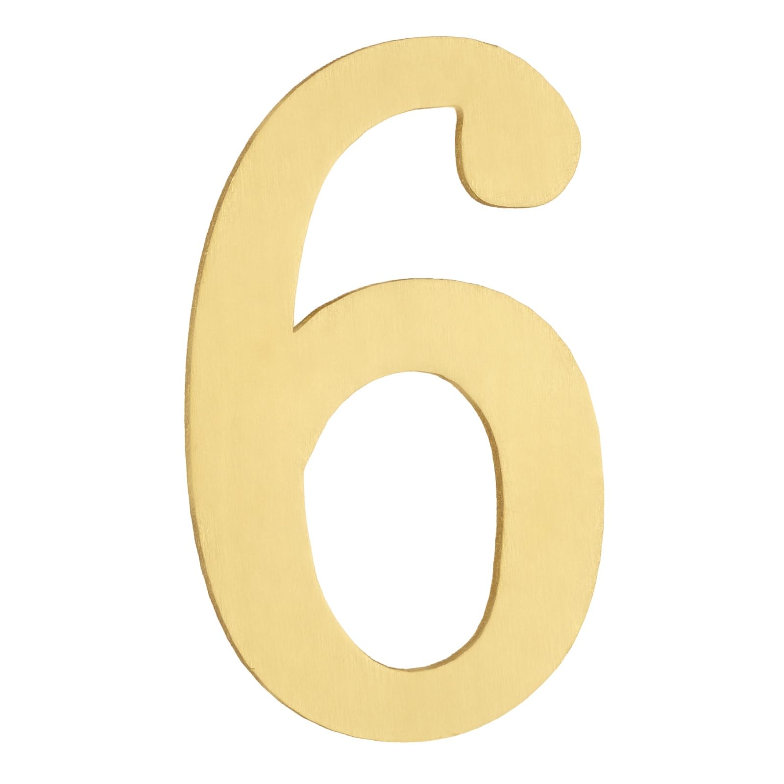 sourcing map House Numbers for Outside, 2.8 Inch Magnetic Brass Self Adhesive Mailbox Decor Number Stickers for Apartment Office Hotel Room Door Signs(Number 6)