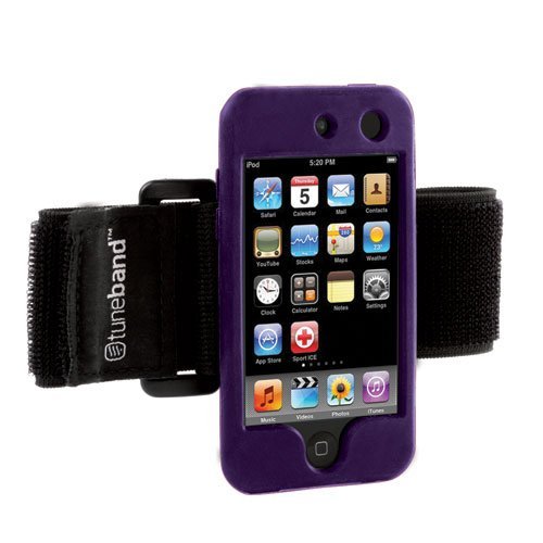 Tuneband for iPod touch 4th Generation (Model A1367, 8GB/16GB/32GB/64GB), Grantwood Technology's Armband, Silicone Skin, and Screen Protector, PURPLE