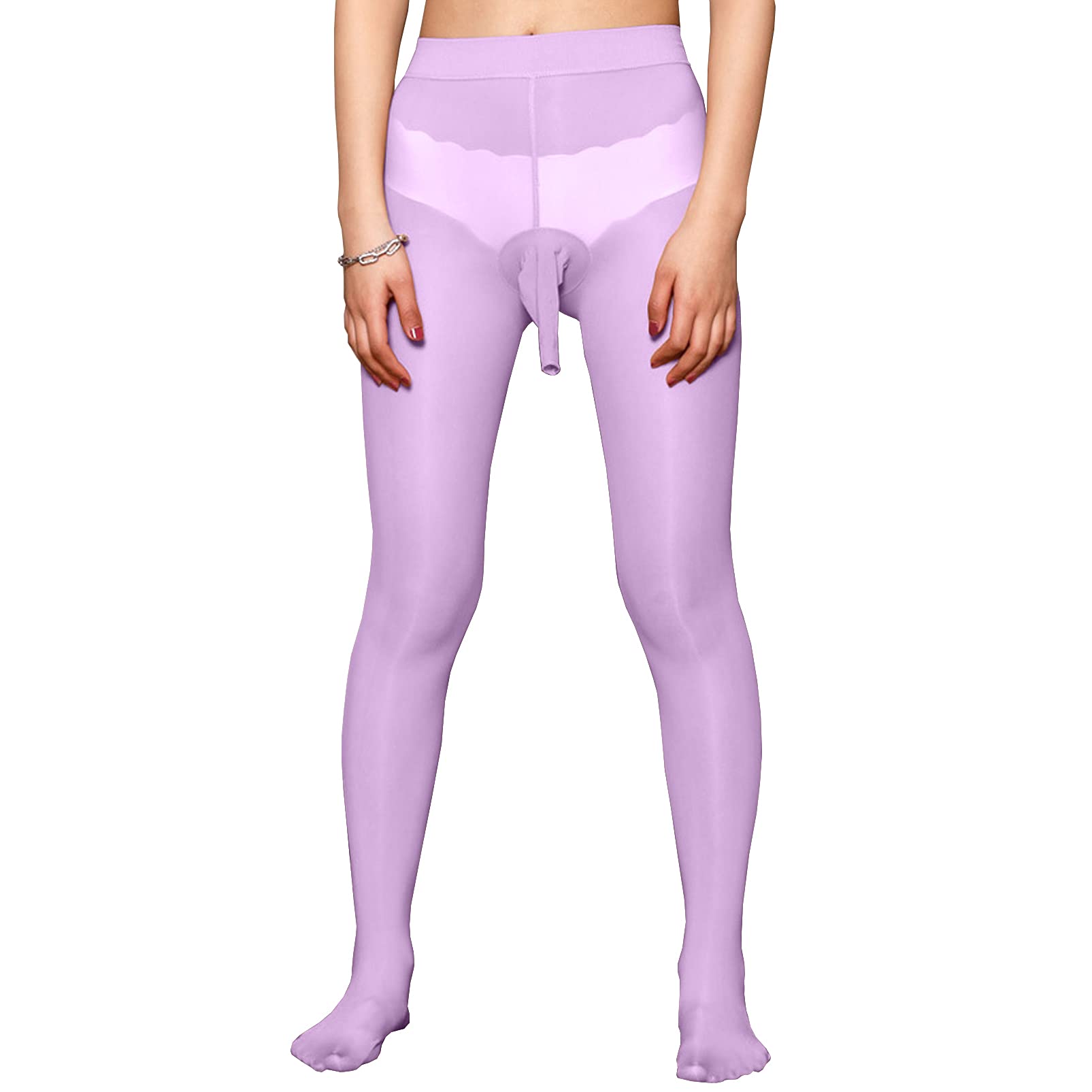 BEFASY Men's Sexy 8D Nylon See Through Sheer Tights Shiny Pantyhose High Elastic Glossy Stockings Oily Socks