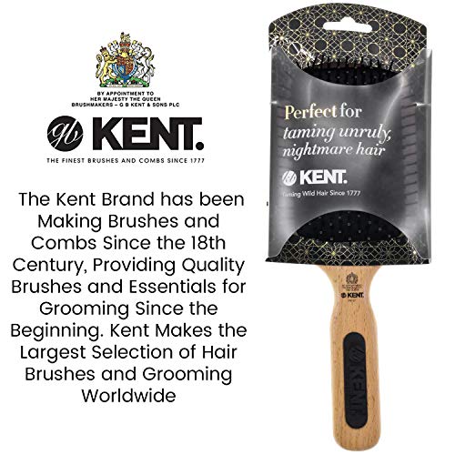 Kent Pf17 Large Cushion Paddle Hair Brush, Taming Fine Pins Hair Detangle Brush For Long Thick And Curly Hair, Scalp Massager And Growth Stimulator, Wet Or Dry Hair Detangling Brush. Made In England #TOP4