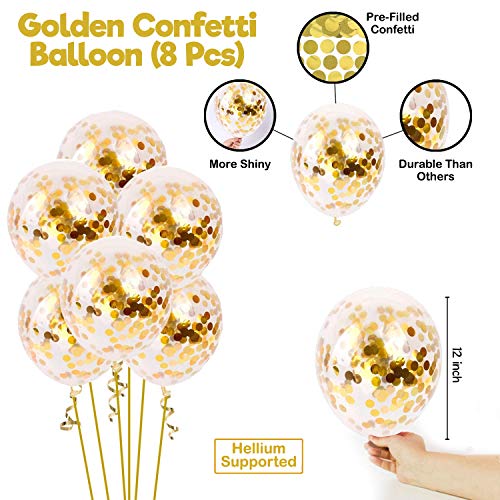 Image of Party Propz Golden Bride to Be Decoration Kit - 10pcs With Bride to Be Banner (cardstock) | Confetti Balloons and Fairy Light | Bridal Shower Decorations Items | Bride to Be Decoration Set Combo