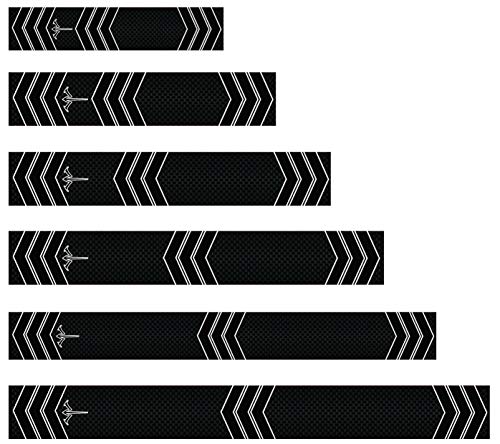 White Water Archery Non-Laminated Black White Chevron Mesh Crested Icon Arrow Wraps 15pc Pack Choose Length Width (6, 1.25)
