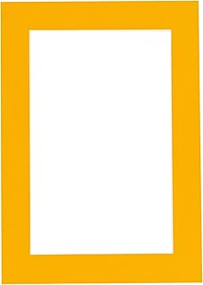 10x20 Mat Bevel Cut for 5x15 Photos - Acid Free Golden Orange Precut Matboard - For Pictures, Photos, Framing - 4-ply Thickness