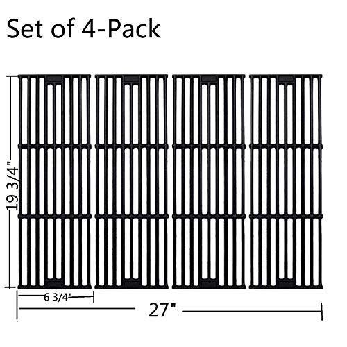 Gassaf 19 3/4 Inch Grill Grid Grates Replacement For Chargriller 5050, 3001, 3008, 3030, 4000, 2121, King Griller 3008 5252, Cast Iron Grill Cooking Grid Grates(19-3/4'' X 6-3/4'' Each)(4-Pack) #TOP1
