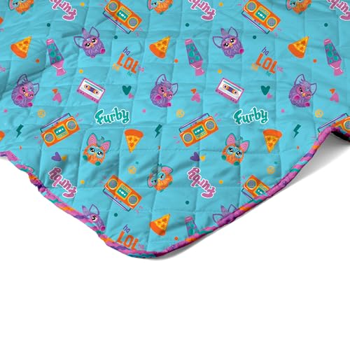 Image of Northwest Furby Party Time Twin Quilted Blanket, Comfy Bed Couch Throw, Adults Boys Girls, Soft Lightweight Bedding for Bed, or Couch, 60 x 80 inches