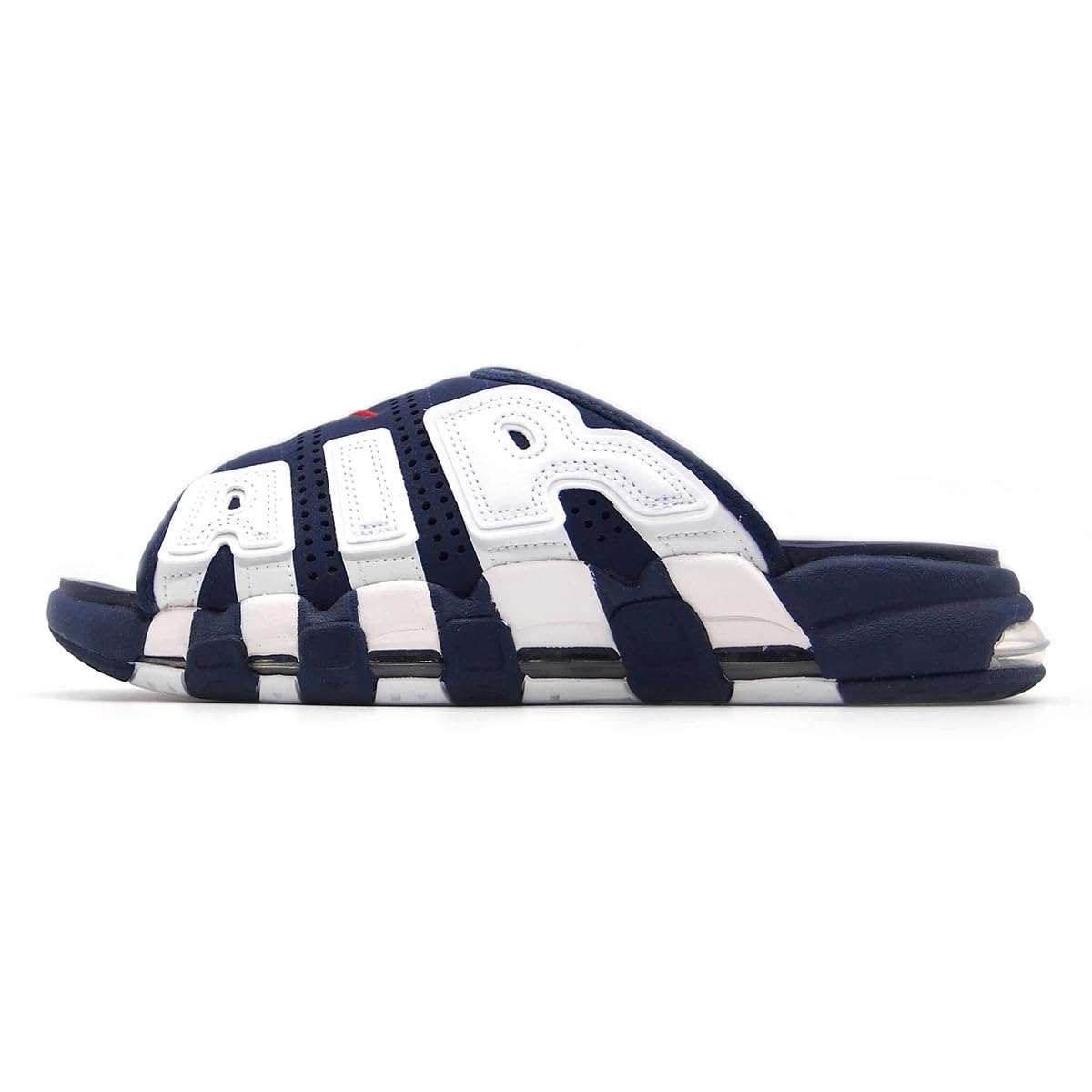 Amazon | NIKE AIR MORE UPTEMPO SLIDE WHITE/MIDNIGHT NAVY