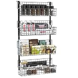 X kang 4 Tier Magnetic Spice Racks For Wall Mount Strongly Magnetic Spice Shelf with Utility Hooks R