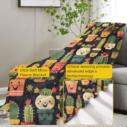 Couverture polaire cactus 152x203 cm pour lit et canapé - 4