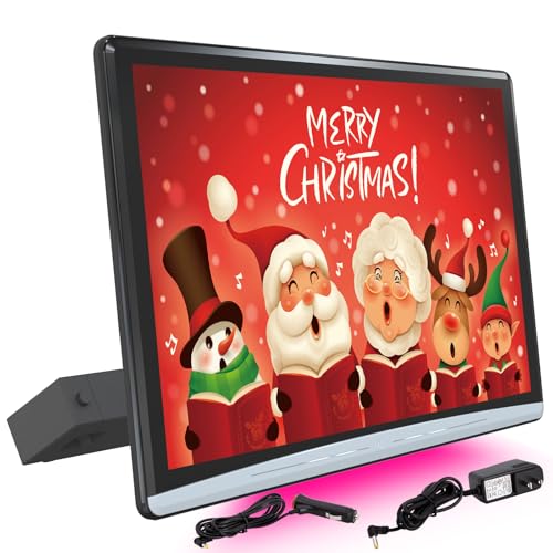 13.3 Inch 4K Android Car TV Headrest Video Player,Rear Seat Car TV with 2.4G/5G WiFi,Car Tablet Headrest Screen Support Phone Wireless Connection Mirror Link, HDMI in+Out/Bluetooth/FM/USB