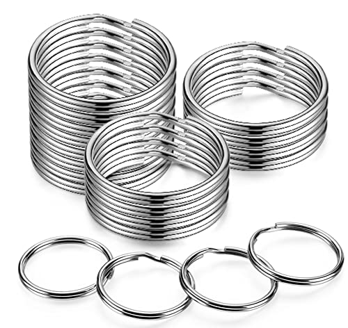 YHYZ 1.5 inch Key Rings Bulk (30pcs, Round), 38mm (1 1/2 inch) Sliver Metal Spilt Key Rings, for Kechain Chain/Dog Collar tag/DIY Craft Jewelry Making/Car Key
