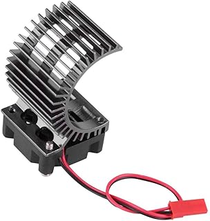 Dissipador de calor dilwe motor dissipador de calor com ventilador de refrigeração para carro elétrico rc escala 1/10 540/550 motor (preto)