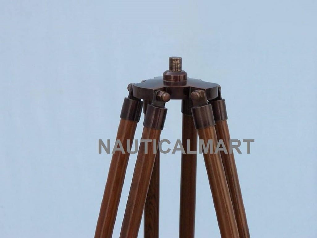 Nauticalmart Floor Standing Antique Copper with Leather Anchormaster Telescope 50"