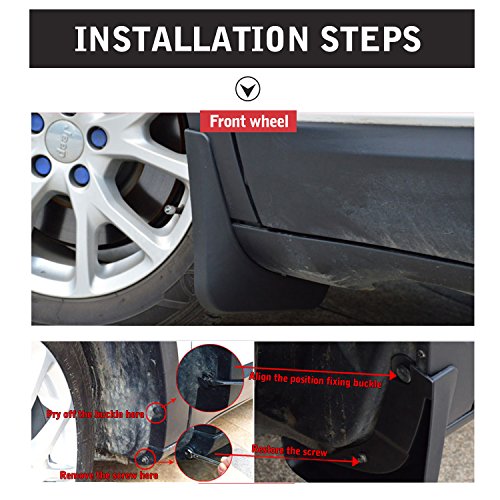 Biosp Auto Mud Flaps Splash Guards For Jeep Renegade 2015 2016 2017 2018 2019 Front And Rear Fender Cover-Custom Fit Black Abs Molded 4Pcs Set #TOP5