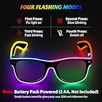 YouRfocus LED Light Up Glow in the Dark Neon Rave Glasses for Party, EDM, Halloween and Christmas - Image 4