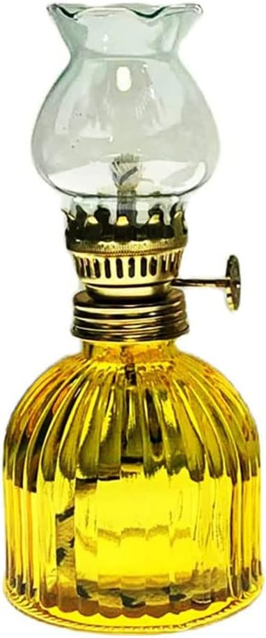 Kerosene Lamp, Oil Lamp Glass Oil Lamps with Fire Control Knob Kerosene Lamp Oil Lantern for Home Emergency Lighting Lamp Buddha Front Light