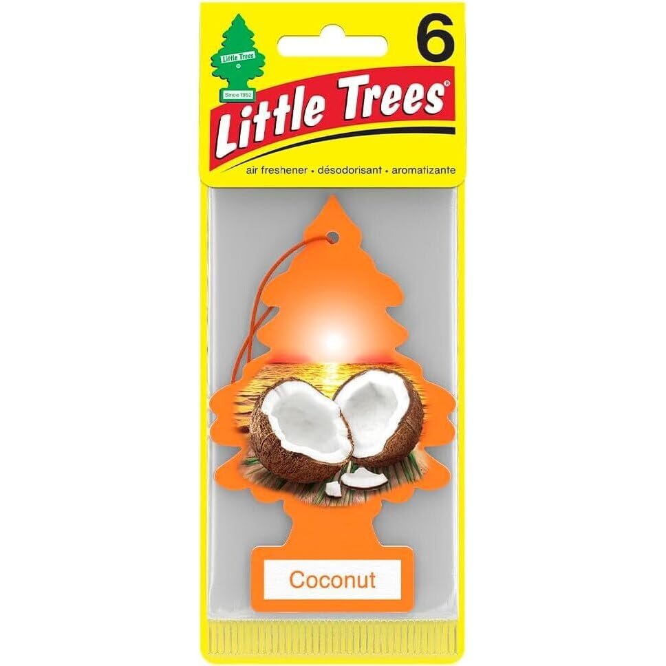 Image of LITTLE TREES Car Air Freshener | Hanging Paper Tree for Home or Car | Pina Coconut | Pack 6