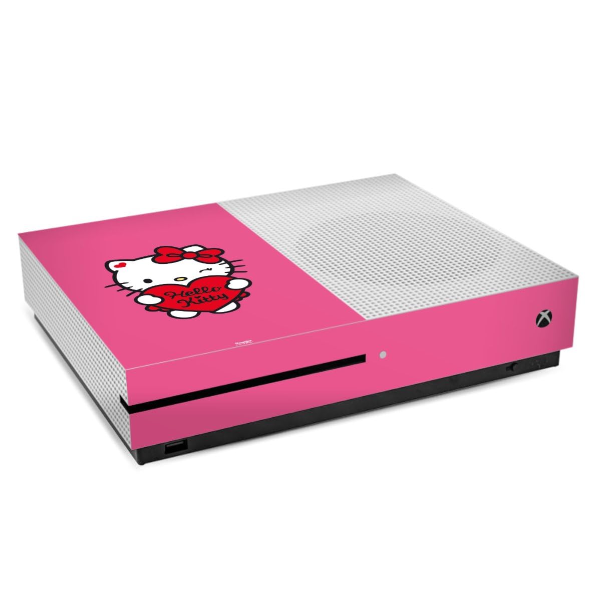 DeinDesign Skin kompatibel mit Microsoft Xbox One S Folie Sticker Hello Kitty Fanartikel Herz