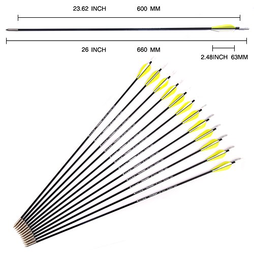 M.A.K 26" Solid Fiberglass Target Arrows,Extremely Safe Training Arrows for Beginner Youth Children for Recurve Bow - Thumbnail 4