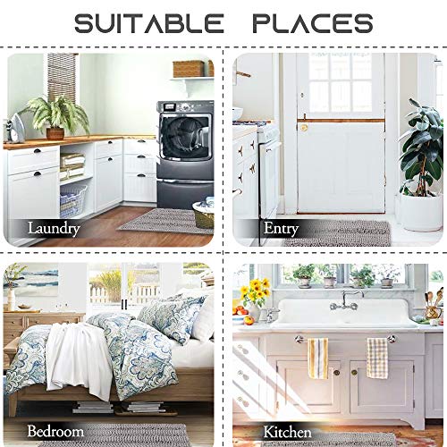 NICETOWN Doormat, Absorbent Washable Inside Mats, Extra Thick Indoor Durable Doormat for Bathroom, Non-Slip Soft Plush Shaggy Bath Mats, Indoor Rugs for Entryway (Dove Grey, 47" x 17") by NICETOWN - Used condition - Image 7