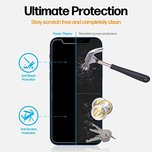 Image of Power Theory Designed for iPhone 12 /iPhone 12 Pro Privacy Screen Protector Tempered Glass Anti Spy protection [9H Hardness], Easy Install Kit, 99% HD Bubble Free Case Friendly, Anti-Scratch, 2 Pack
