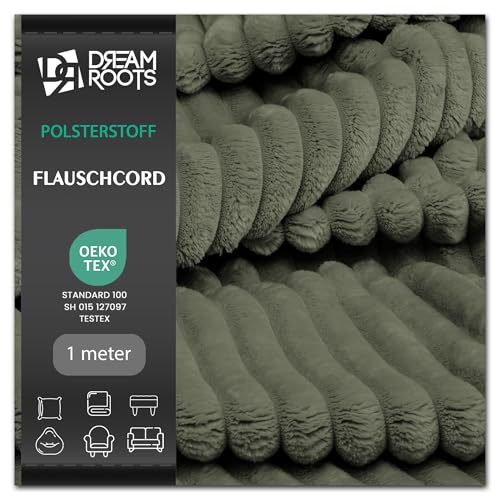 Tissu Velours Côtelé au Mètre DreamRoots Vert 420g/m² Certifié OEKO-TEX