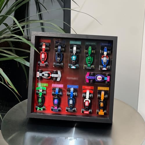 Image of iLuane Display Wallboard for Lego Mystery Box F1 Collectible Race Cars 66796, Holds 12 Cars on One Frame, Adult Collectibles F1 Wall Mount, Home or Office Decor, Black (No Car Included)